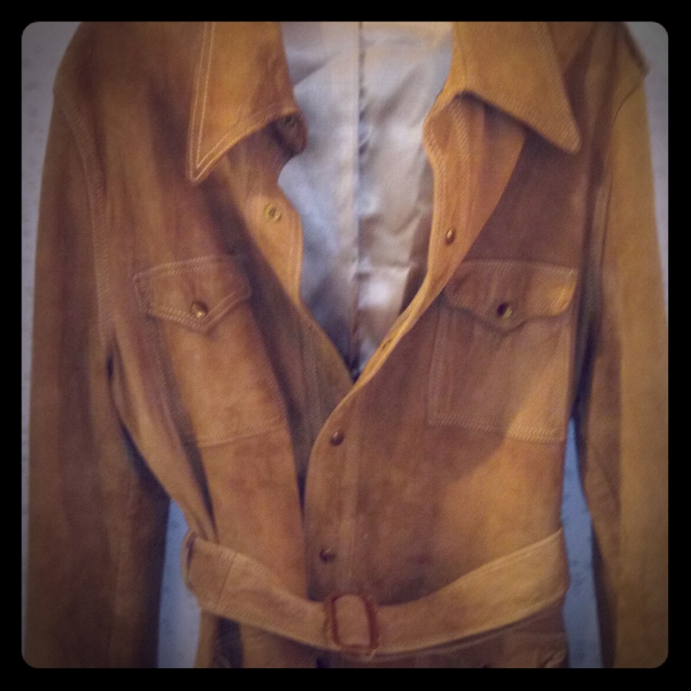 Ladies Vintage Suede Belted Jacket size 12